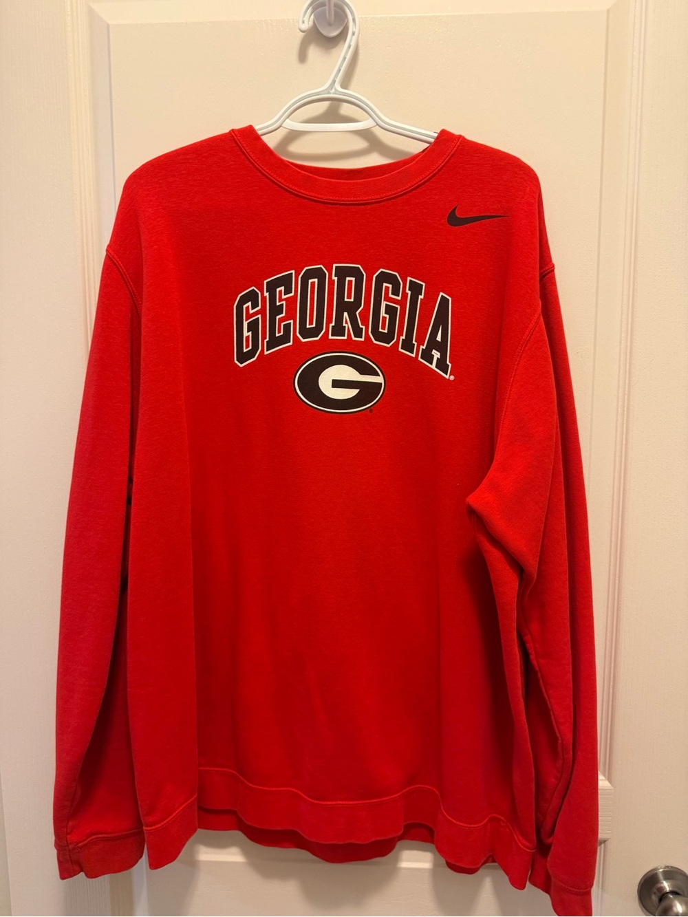 Nike Red Georgia Crewneck Sweatshirt with Logo